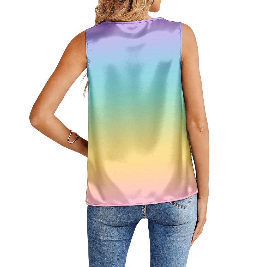 Women's fashionable gradient-print tank top