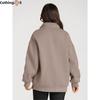 Autumn and Winter Women's Casual Fashion Half Zipper Pullover Sweatshirt