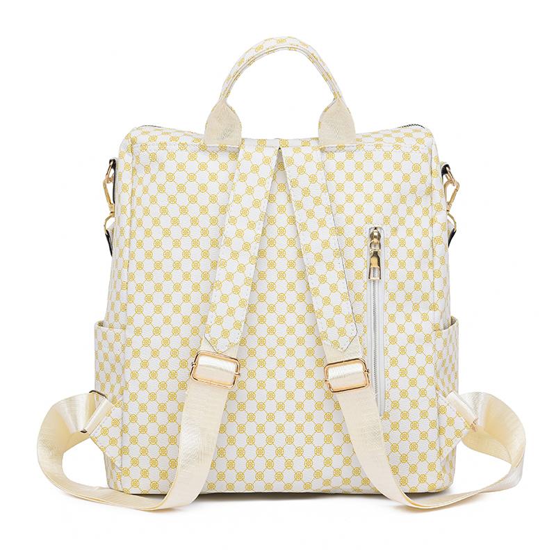 Kožený batoh Dámská cestovní taška s velkokapacitním potiskem