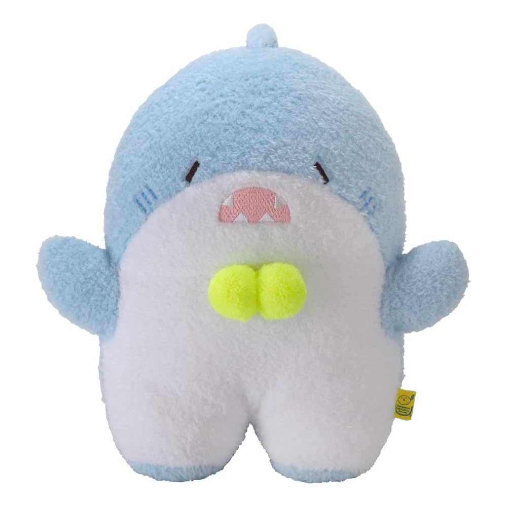 Sunlemon Fuwafuwa Tatton Shark Plush Toy Blue M 26x28x14cm Soft Animal Stuffed Toy