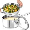 MICHELANGELO Saucepan Set Stainless Steel Sauce Pot with Lid Tri-Ply Bottom Milk Pot Pasta Pot Nonstick Saucepan Dishwasher Safe