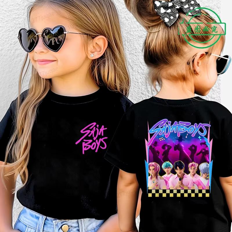 T-Shirts Mädchen Kinderbekleidung Oberteil Cartoon-Druck Kurzarm Kleidung Mode Mädchen T-Shirt Kinder T-Shirt