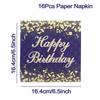 Birthday Theme Party Decorations Tableware Blue Gold Paper Plates Birthday Party Adults Baby Shower Birthday Party Supplies
