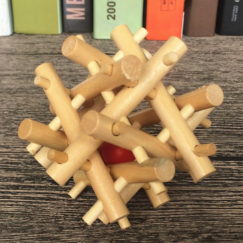 Lacăt Kongming din lemn, Puzzle 3D de tip Brain Teaser, Puzzle de decompresie pentru birou pentru adulți, Cadou de inteligență pentru copii (Douăsprezece Surori)