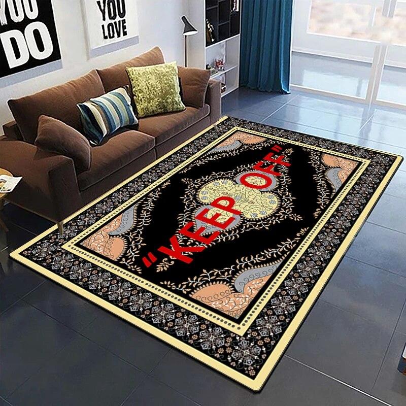 Keep Off Pattern Dekorativer quadratischer Teppich Modernes Haus Wohnzimmer Boden Matte Schlafzimmer Teppich Kunst Poster Matte Fans Geschenk Alfombra