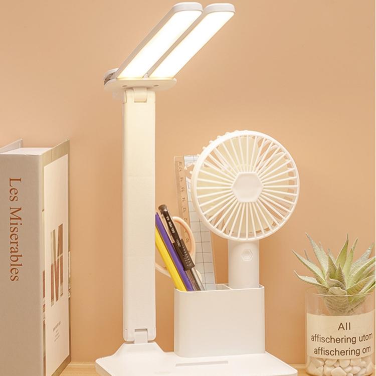 Doppelkopf-Beleuchtung LED-Lade-Schreibtischlampe, Stil: Wiederaufladbar 3600mAh+Kabel