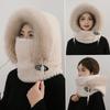 Women's Winter Hat with Neck Warmer and FaceMask Fleece Ear ProtectionWindproof Warm Cycling ElectricBike Hat Thickened Pullover