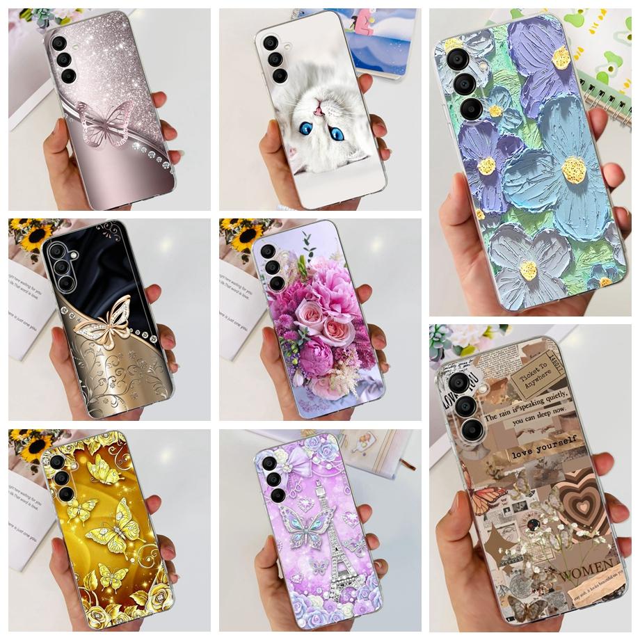 For Samsung A06 A16 Case Coque Transparent Soft Silicone Back Cover For Samsung Galaxy A06 Funda Flower Butterfly Love Heart