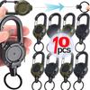 Heavy Duty Retractable Pull Badges ID Reel Carabiner Steel Wire Rope Buckle Key Holder Outdoor Tools