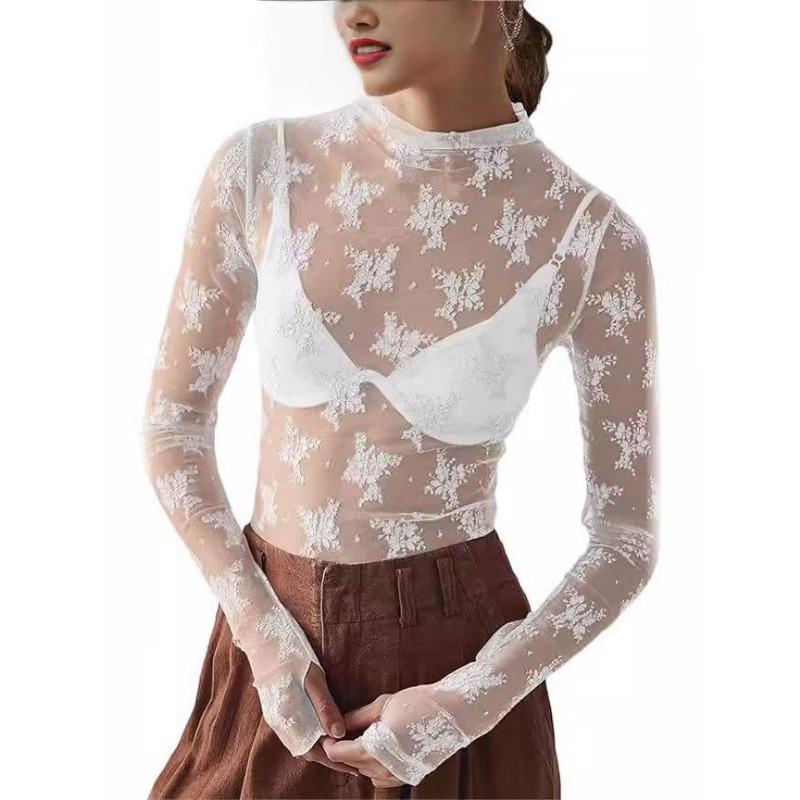 Women's Sexy Hottie Thumbhole Lace Bottom Shirt