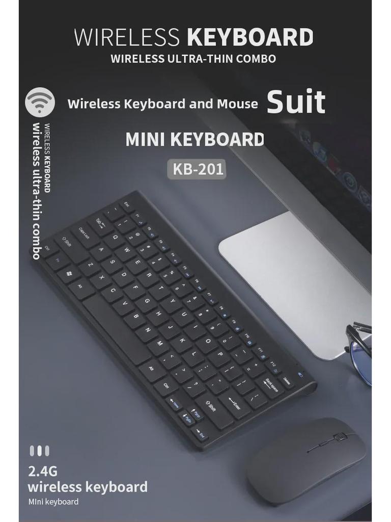 2.4G Wireless Keyboard for Notebooks, Desktops, Smart TVs