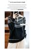 Women's Retro Pure Wool Jacquard Stripe Sweater Jacket with Zipper Stand Collar
