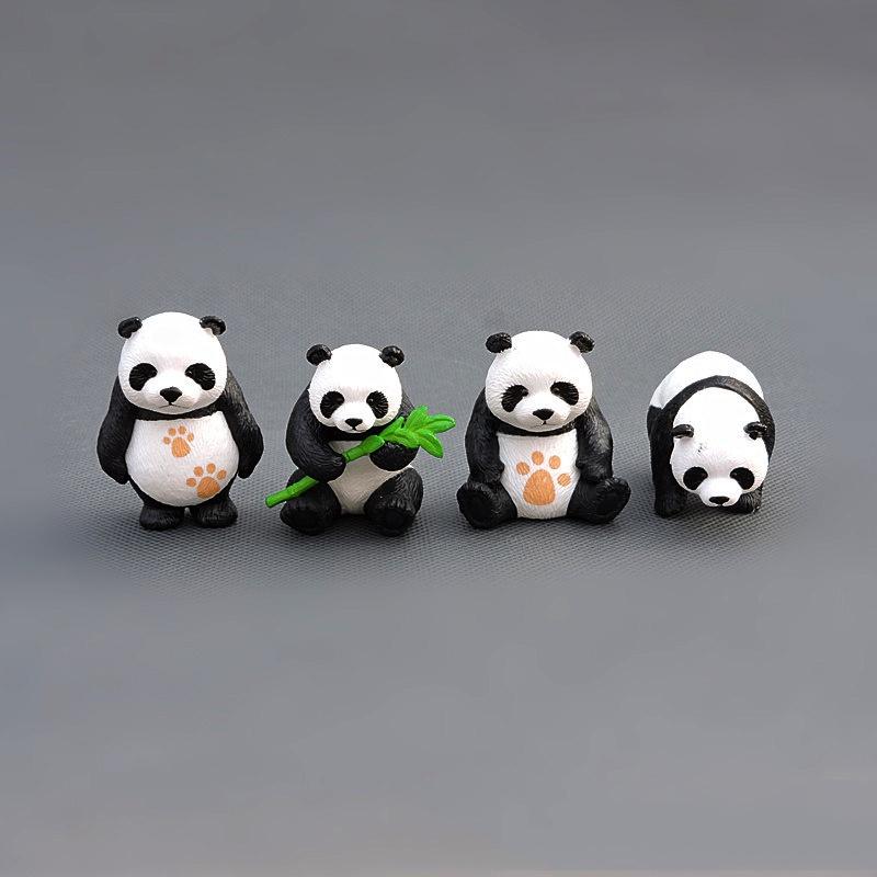 Adorable 4pcs/set Lovely Mini Panda Action Figure Collection Toys For All Ages