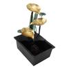 USB Tabletop Fountain Quiet Circulating Water Decorative Iron Desk Waterfall Fountain with LED Light for Living Room