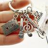 Music Keychain: Musical Notes, Microphone, Guitar & Love Band Souvenir