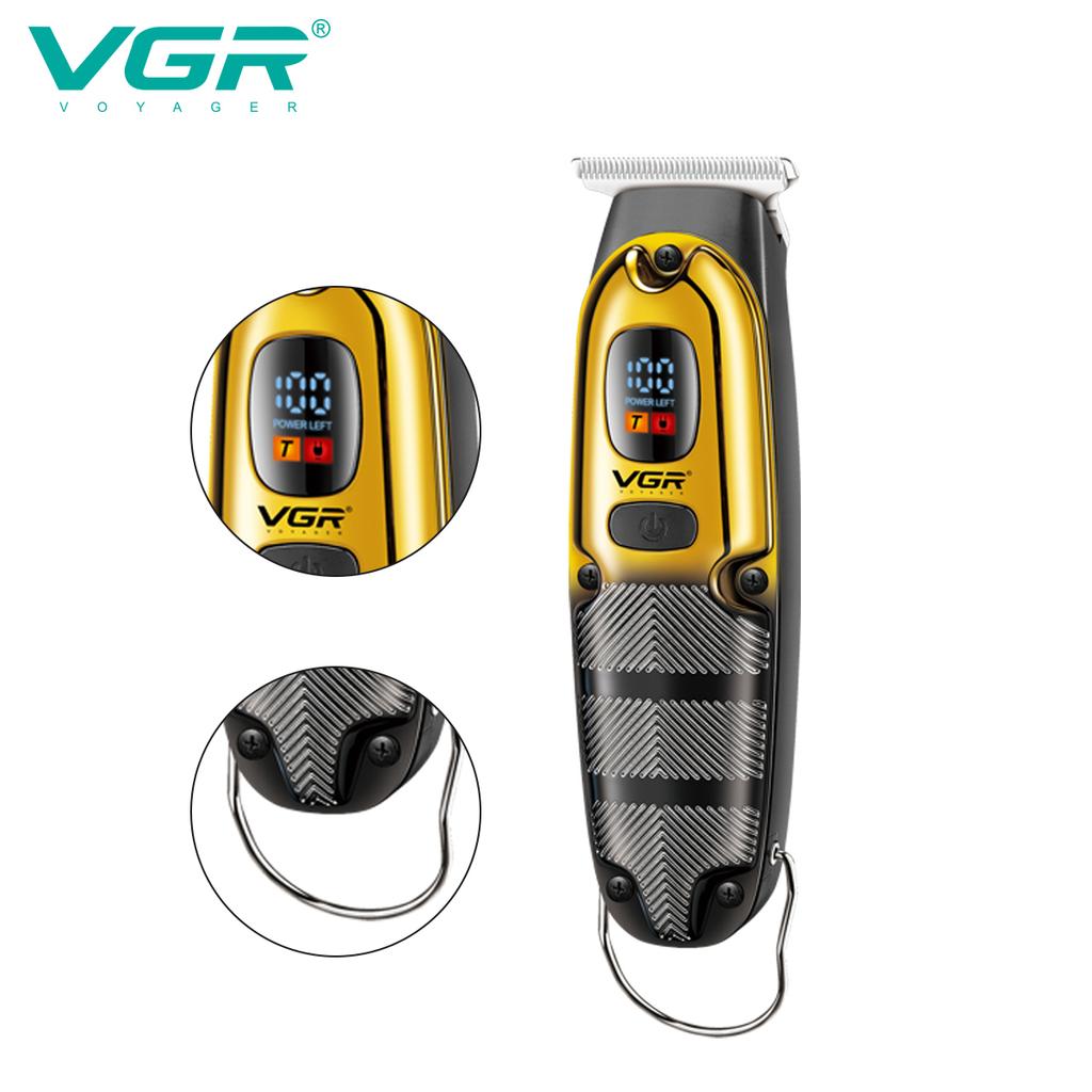 VGR Portable Electric Hair Clipper USB Charging Professional Styling Trimmer with Intelligent Digital Display Clipper Carved Home Razor Shaver V-981