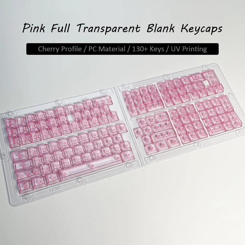 Xiaomi New 132 Keys Black Full Transparent PC Keycaps UV Printing Clear Crystal Key Caps Cherry Profile for MX Switches Gaming Keyboard