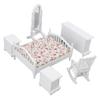 6pcs Set Dollhouse Bedroom Furniture 1:12 Scale Miniature Exquisite DIY Simulation Wooden Doll