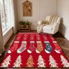 Christmas Style Red Living Room Carpet Christma Tree Decoration Bedroom Fluffy Thickened Rug Indoor Cloakroom Non-slip Floor Mat