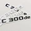 Nuevo Estilo de Coche Cromado Negro ABS 3D Insignia C300e C300de Pegatina Emblema Maletero Trasero Pegatinas Para Mercedes Benz C300e C300de W206