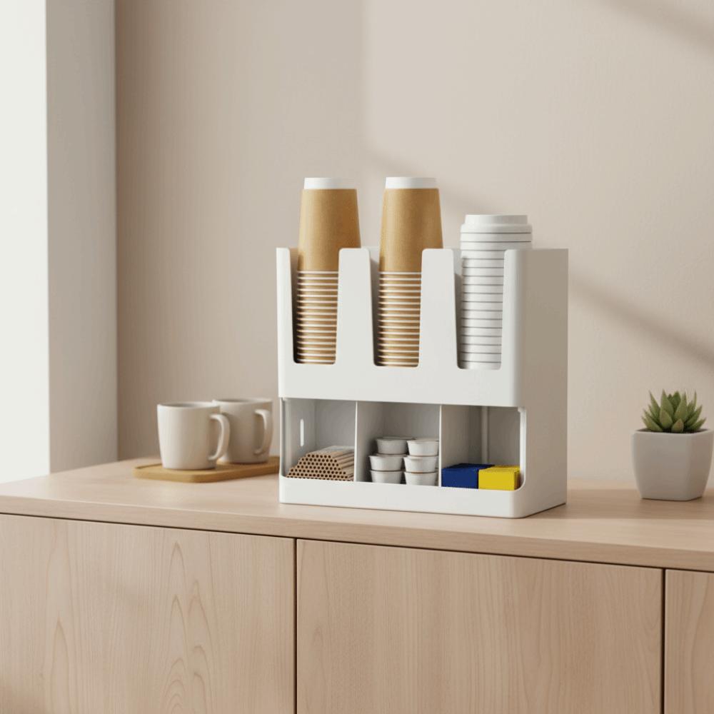 Wall Mounted Paper Cup Storage Rack Large Capacity Drink Cup Holder  for Home