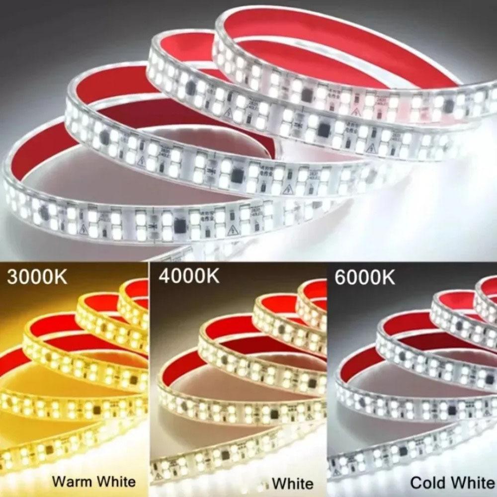 Taśma LED 30M-0.5M 2835 AC 220V Z wtyczką EU IP68 Wodoodporna 3000K/4000K/6000K 12MM Elastyczna Cięta Miękka Taśma 240LED/M
