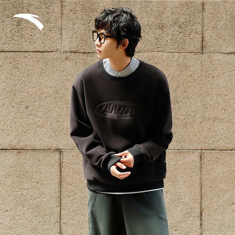 Anta Men s Wang Yibo Fleece Crewneck Pullover Sweatshirt L