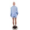 2024 Trendy Women's Casual Suit: Long Sleeve Shirt & Shorts Set
