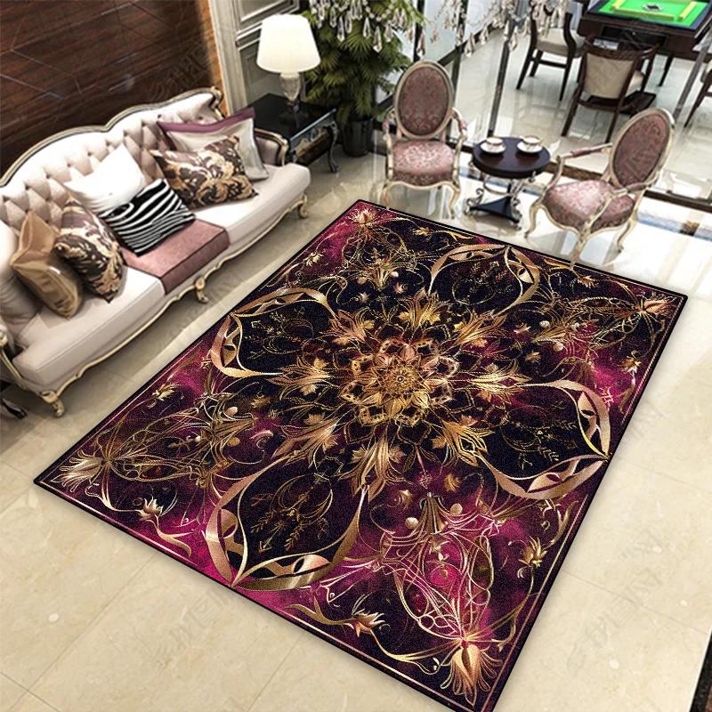 Europäischer Klassischer Teppich Heimdruck Wohnzimmer Couchtisch Teppich Klassisches Arbeitszimmer Bodenmatte Schlafzimmer Bettvorleger Decke Teppich