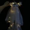 White Veil Mesh Bride Crown Headbands LED Light Bride Veil Korean Bride Headwear Women Wedding Veil