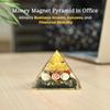 Geldmagnet Pyrit Pyramide für Vastu, Zuhause & Büro | Original Pyrit Stein mit Rudraksha, Gomati Chakra & Shri Yantra