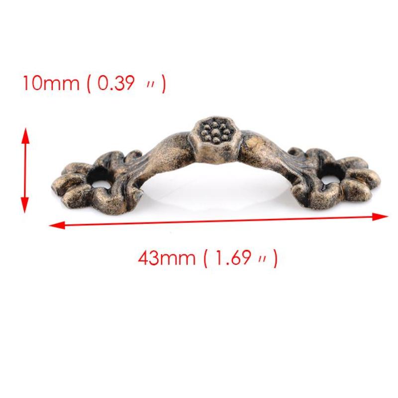 10pcs Box Knobs Zinc Alloy Handle Bronze For Drawer Wooden Jewelry Box Mini Handles Knobs KTY