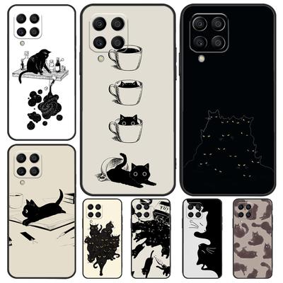 Black Cats Ink Cute Pet Witch Art For Samsung Galaxy M13 M23 M33 M53 M21 M31 M51 M30s M20 M12 M32 M52 M14 M34 M54 Phone Case