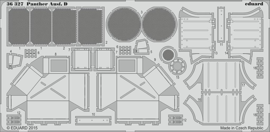 Eduard 1/35 German Medium Tank Panther Ausf.D Etching Parts (for Tamiya) Plastic Model Kits EDU36327 (Tank)