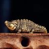 Antique Bronze Crocodile Statue Retro Copper Animal Figure Home Ornaments Feng Shui Business Decorations Crafts