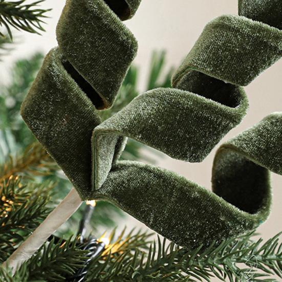 Velvet Spiral Christmas Stems Red White Green Spiral Christmas Tree Picks DIY Crafts for Wreath Fireplaces Vase Filler Holiday Ornament