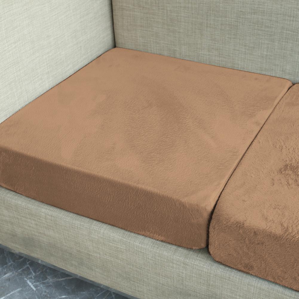 Stretch Velvet Plush Sofa Slipcover Furniture Protector Cushions Cover with Elastic Band Washable Home Recliner Chair Covers