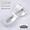 Multi-Head 3-in-1 Fast Charging Cable: 120W for Home, 66W for Car, Compatible with Apple Devices.