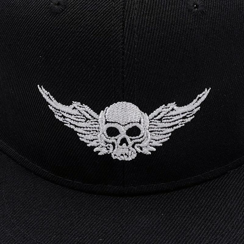 Skull Wings Embroidery Fashion Baseball Cap Men'S And Women'S Flat Street Dance Hip Hop Hat