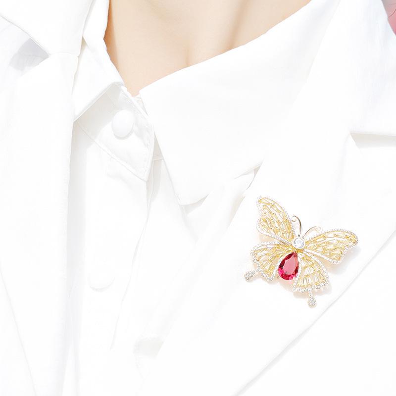 Bo Xin Yun Elegant Full Diamond Zirconia Butterfly Brooch Women's Luxury Accessory