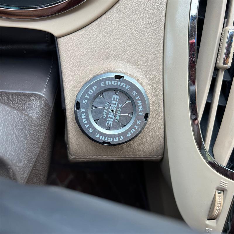 1 STK Auto Innenraum DIY Zubehör Personalisiert Modifiziertes Auto Ein-Knopf Startknopf Zündschalter Drehbarer Schutzdeckel