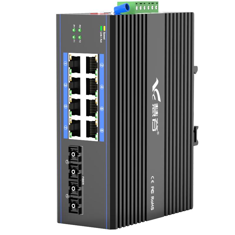 HG800 POE Industrial Fiber Optic Transceiver Switch