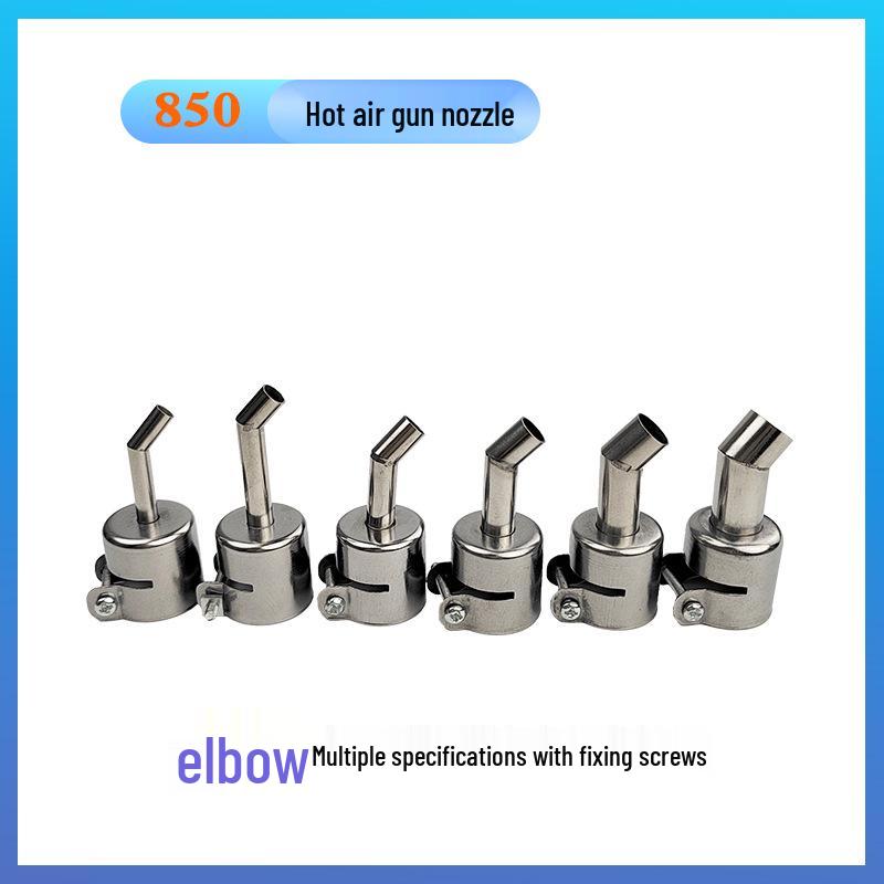 Multi-Model Hot Air Gun Nozzle Set - Straight, Angled, Bent for 850/858 Desoldering Stations