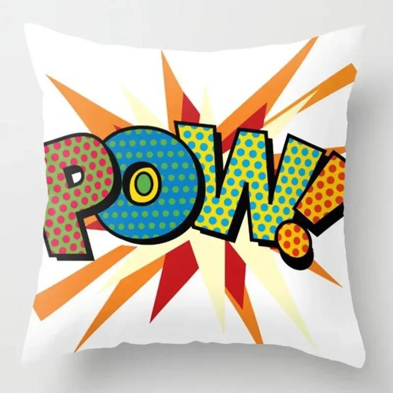Cartoon Buchstaben Graffiti Kissenbezug Zuhause Schlafzimmer Wohnzimmer Sofa Kissenbezug Mietdekoration Dekorative Kissenbezug