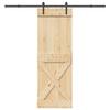 VidaXL Sliding Door and Hardware Kit 80x210 Cm Solid Pine 3332755
