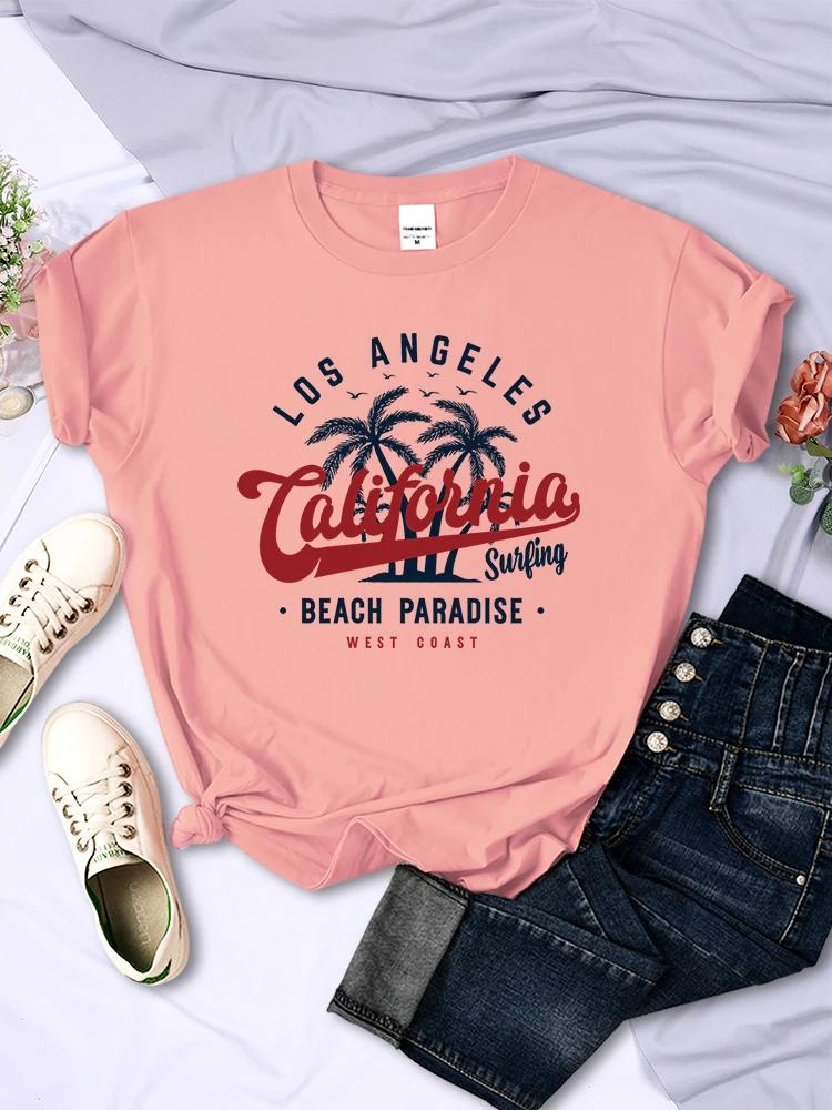 San Francisco Kalifornien Strandparadies Damen T-Shirt Street Casual Unisex T-Shirt Übergröße Streetwear Hip Hop O-Ausschnitt Unisex T-Shirt Damen