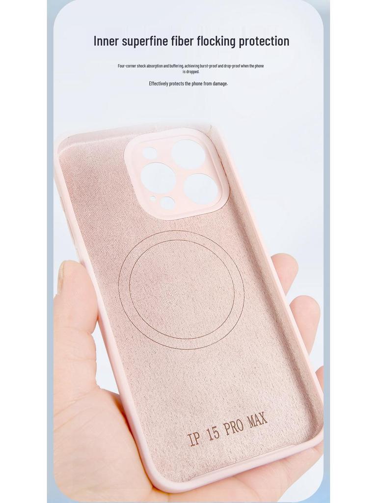 MagSafe Shockproof Liquid Silicone Case with Lens Protection for 16 Pro Max