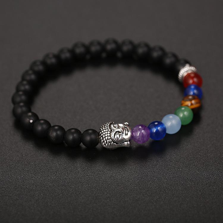 6Mm Natural Stone Green Dongling Agate Buddha Head Bracelet Jade