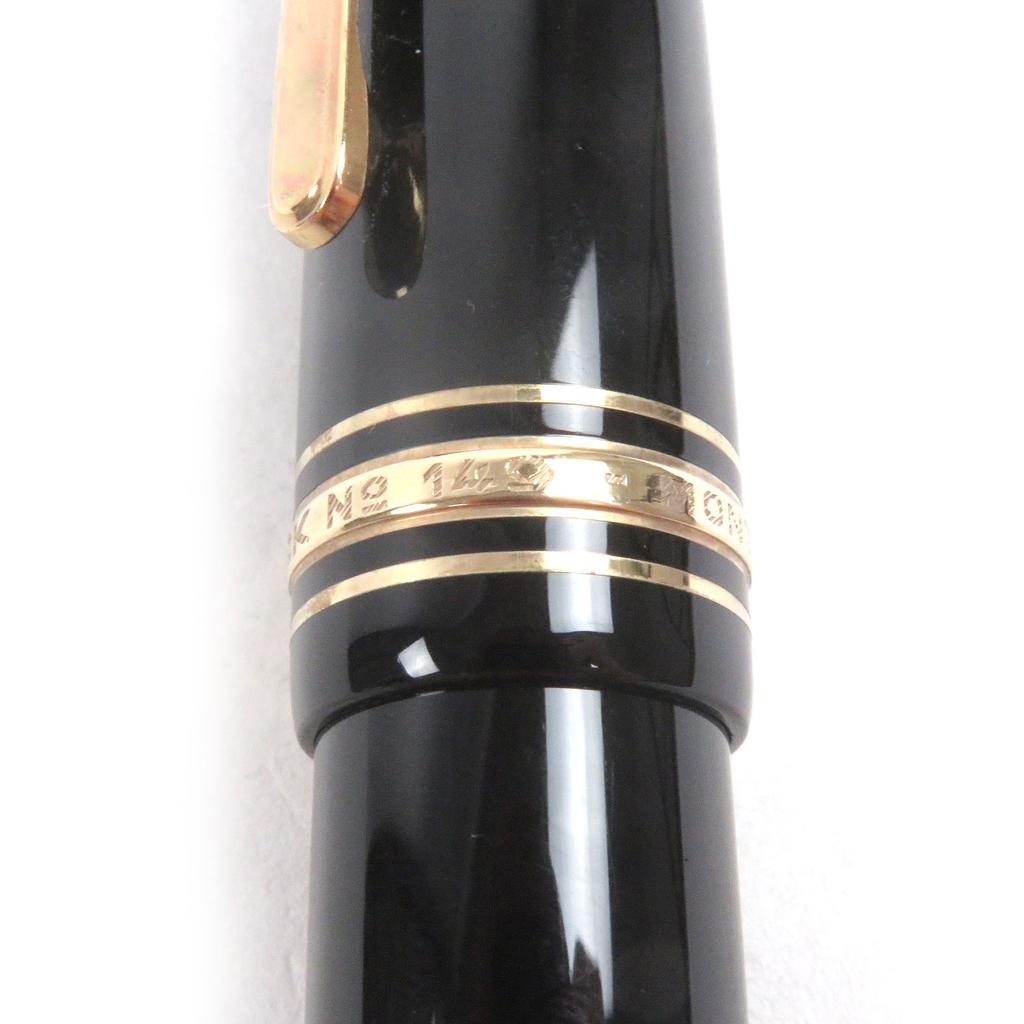 Great MONTBLANC fountain pen Meisterstück 149 Cap type Black gold 14K mens Used