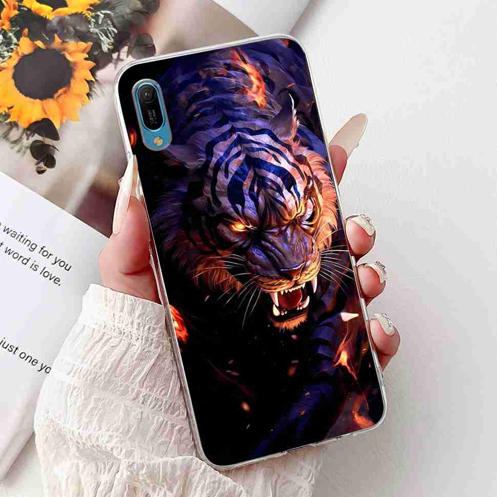 For Huawei Y6 Pro 2019 MRD-LX2 Case Fashion Flower Love Silicone TPU Shockproof Cover For Huawei Y6Pro Y16 pro 2019 Phone Cases